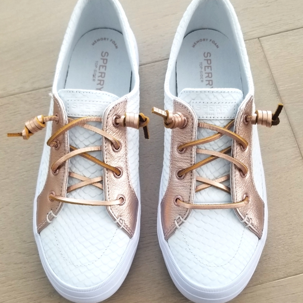 Sperry Crest Vibe Metallic Leather Sneaker